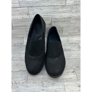 Born MMD Black Suede Mesh Slip On Loafer Shoes Women's Size 7.5